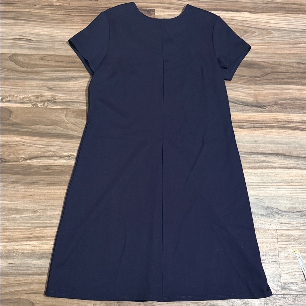 Jude Connally Marlie Ponte Dress Navy Mini Stretch Women’s Sz. L Zip Back